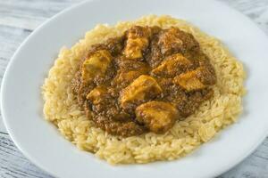 Pasta with korma sauce photo