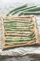 Asparagus tart flat lay photo