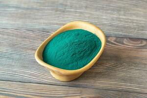 Bowl of spirulina photo