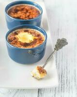 Creme brulee in the pots photo