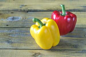 Red and yellow bell peppers photo