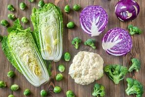 Assortment of different Cruciferous vegetables photo