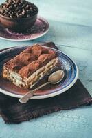 Portion of Tiramisu dessert photo