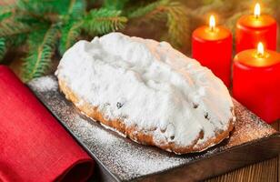 Stollen - traditional German Christmas bread photo