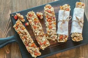 Homemade granola bars photo