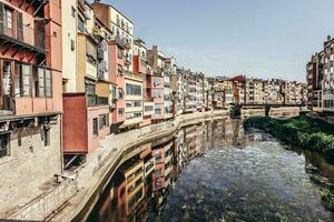 Picturesque houses in Girona, Spain photo