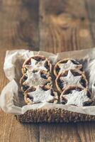 Mince pies  - traditional Christmas pastry photo