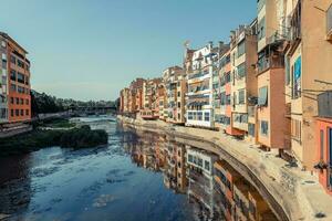 Picturesque houses in Girona, Spain photo