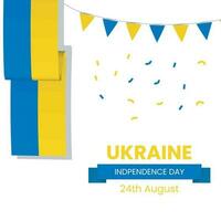 Ukraine banner for national day with abstract modern design. 24th Of August Independence Day. vector