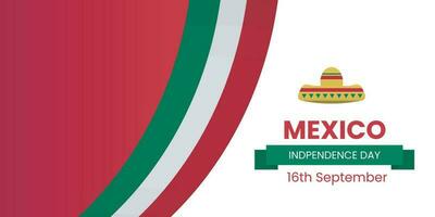 Mexico Independence Day Banner or Post Template with Flags. Happy Independence Day Mexico 16th September. vector