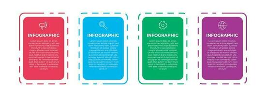 4 Step Simple and Creative Infographics Template For Business Presentation. vector