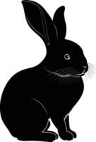 A rabbit silhouette vector on white background, Vector illustration.