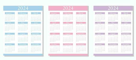 2024 Monthly Calendar Template vector