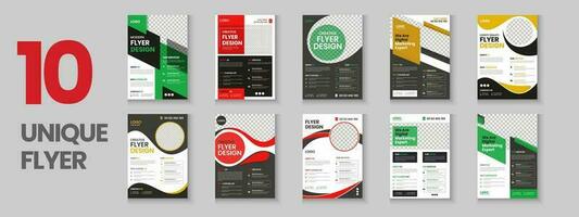 Colorful corporate and business flyer collection, flyer bundle, mega set brochure, annual report, proposal, leaflet, company profile, digital marketing poster and a4 layout with mockup vector