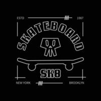 Skateboard vector illustration and typography, perfect for t-shirts, hoodies, prints etc.