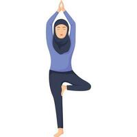 tree yoga pose asana vector