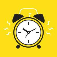 alarma reloj hora en un amarillo antecedentes diagrama dibujos animados estilo icono aislado vector ilustración