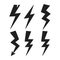 Lightining bolt set vector illustration