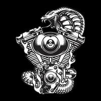 V Twin with cobra snake vector