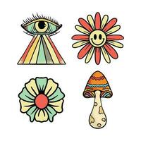 Vintage sticker set illustration vector