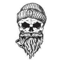 Skull beard vector