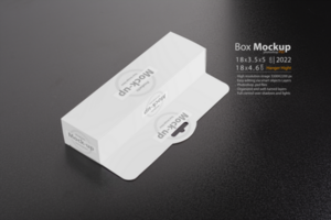 Rectangular box package mockup with hanger psd