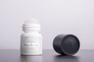Roll on antiperspirant deodorant in front of white background psd
