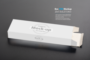 Rectangular chocolate box on a dark background psd