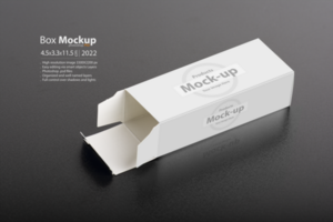 Opened empty pillbox on dark background psd