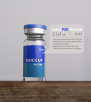 Single medical vial for injection isolated on gray background psd