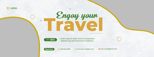 Banner travel social media tourism agency banner post template design editable travel psd templet