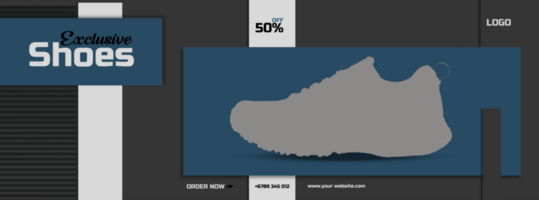 Sport shoes banner for website with button, ui design, vector illustration psd