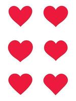 Vector hearts icons set. Flat Red Icon Isolated on White Background. Vector illustration.