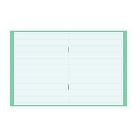 Lined school notebook. Vector illustration isolated on white background.
