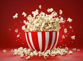 Popcorn on a vivid background photo