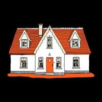 house illustration hand drawn with color vector