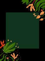 universal flat design botanical frame vector