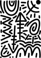 doodle art black and white hand drawn vector