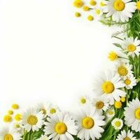 Spring grass and flowers background photo