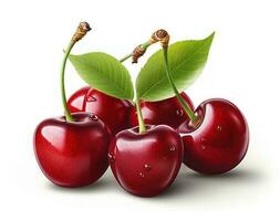 Red cherries isolated photo