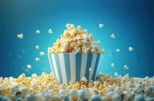 Vivid movie background with pop corn photo