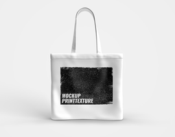 White tote bag grunge screen print mockup realistic psd