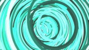 Turquoise color rounds energetic action creative background. Circular colorful installation attractive backdrop. Multi-colored circles overlap impressive design. video