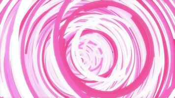 White pink color rounds energetic action creative background. Circular colorful installation attractive backdrop. Multi-colored circles overlap impressive design. video