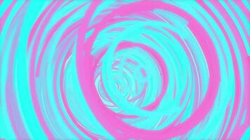 Light blue pink circular colorful installation attractive backdrop. Multi-colored circles overlap impressive design. Colored rings actively motion animation. video