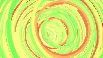 Green yellow red multi-colored circles overlap impressive design. Colored rings actively motion animation. Color rounds energetic action creative background. video