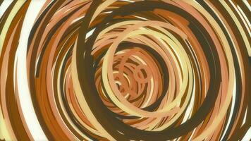 Brown chocolade colored rings actively motion animation. Color rounds energetic action creative background. Circular colorful installation attractive backdrop. video