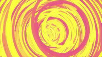 Yellow pink multi-colored circles overlap impressive design. Colored rings actively motion animation. Color rounds energetic action creative background. video