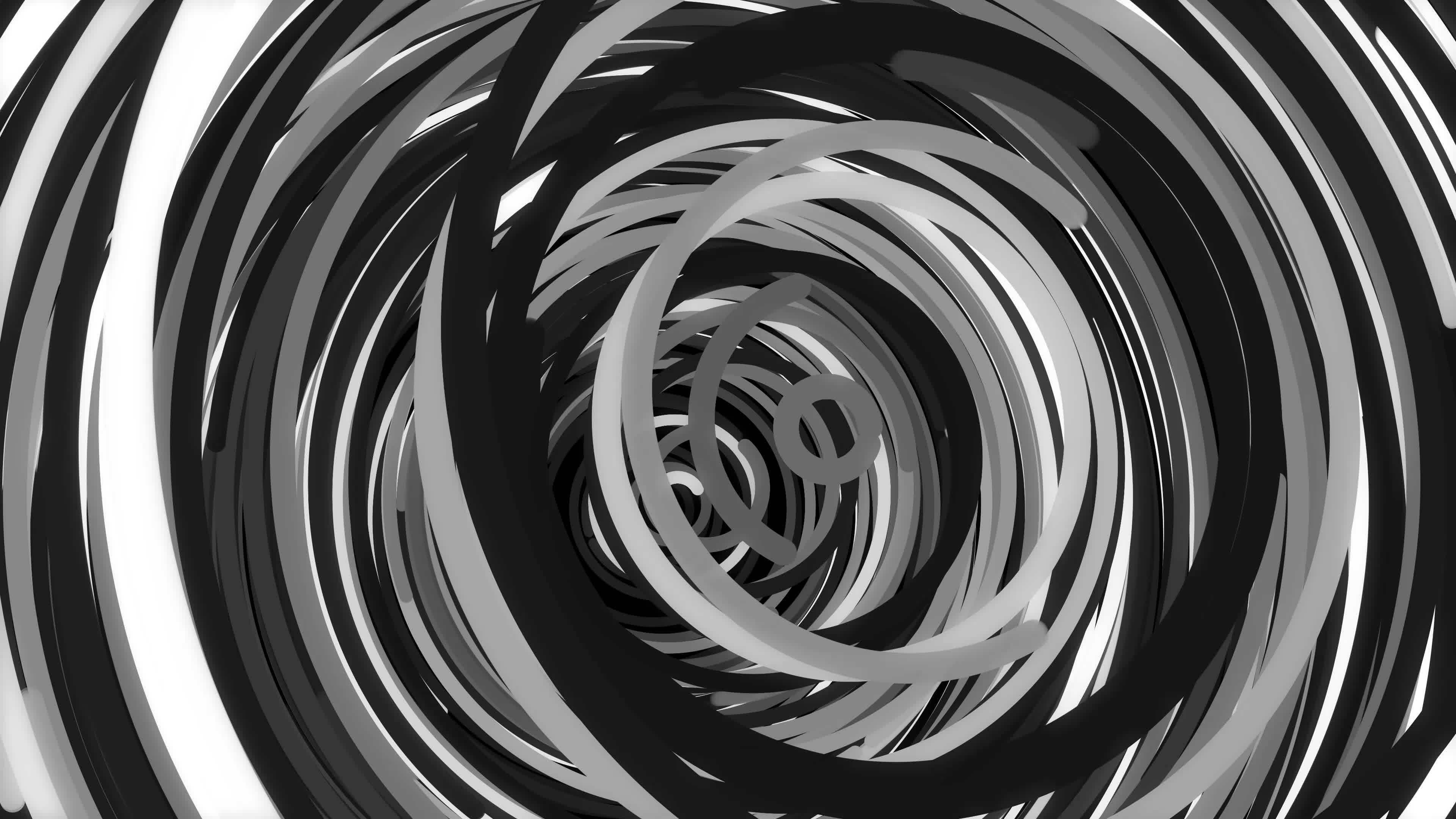 Black multicolored circles overlap impressive design. Colored rings