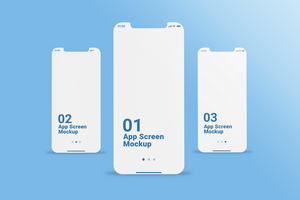 Smartphone frame less blank screen. Smartphone from different angles. Mockup generic device. UI UX smartphones set. Template for infographics or presentation 3D realistic rendering phones isolated. psd